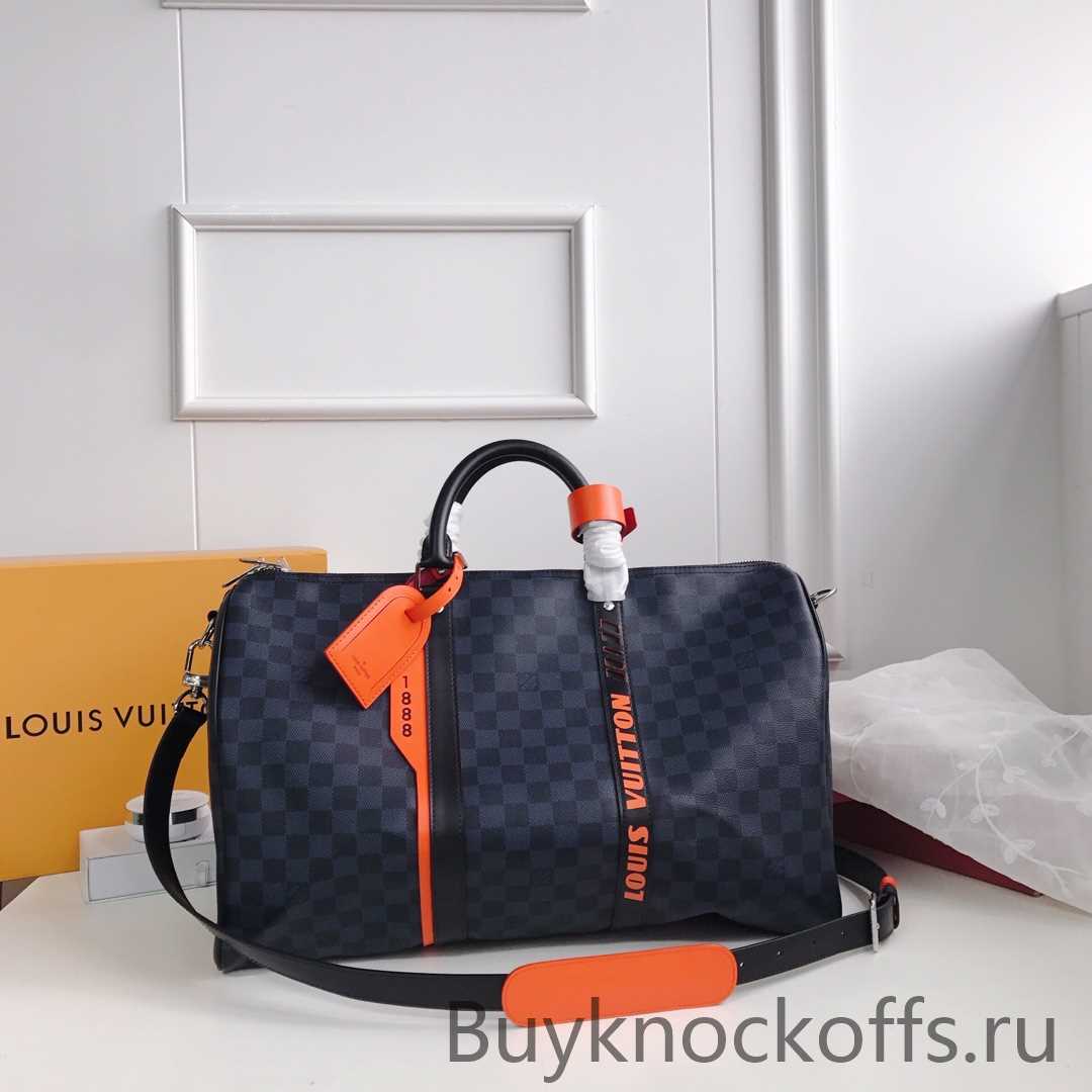 Louis Vuitton LV Keepall Travel Bags Orange Damier Cobalt Canvas Spring/Summer Collection Sweatpants N40166 1 1562748183 3250723072 0